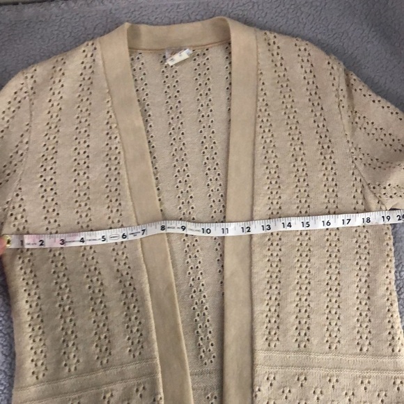 VINTAGE MISS PERNILLA Champagne Delicate Knit Open Cardigan Sweater Size 12 - Picture 16 of 16